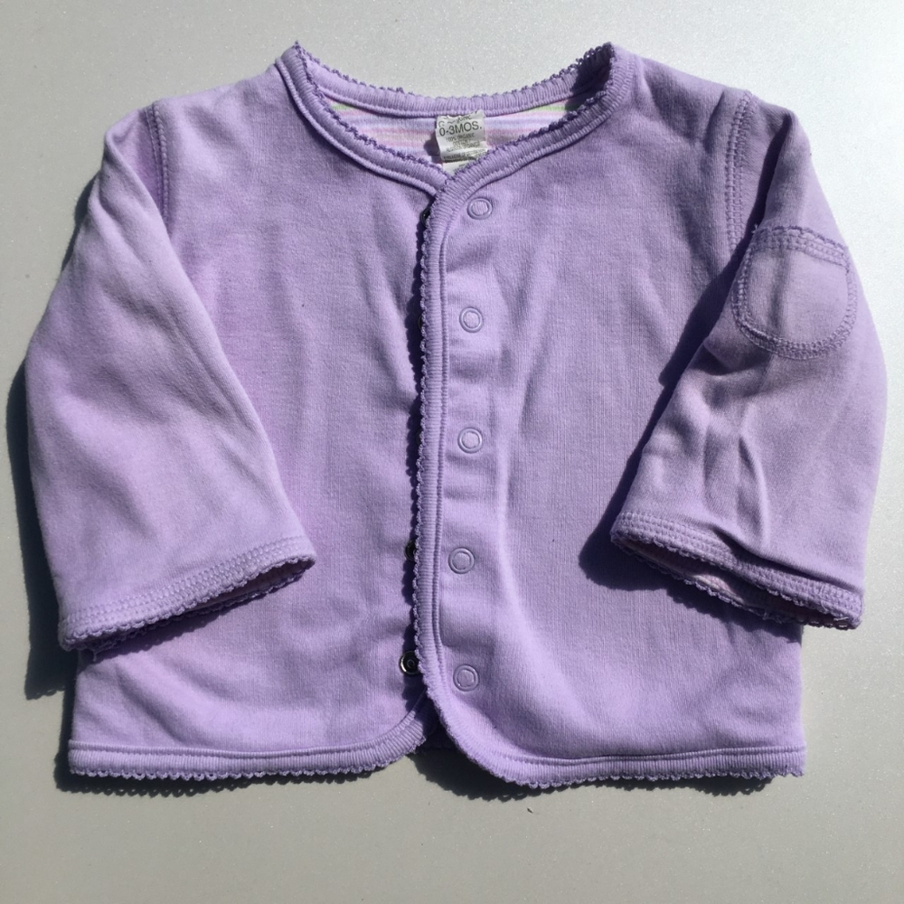 George Organic Reversible Sweater Top Lavender Size 0-3 Months
